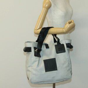 CHANEL Tote Bag Coated Canvas Gray Silver CC Auth bs29217